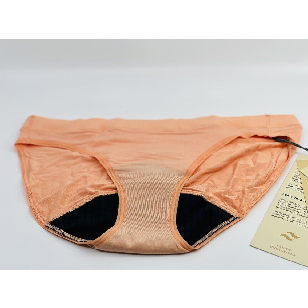 Saalt Period Underwear One Each  Cotton Bikini - Coral/Peach - Size XSmall  NWT